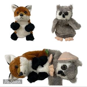 Wild Republic Red Fox Gray Owl Stuffed Animal Plush Super Soft Reversible Cute